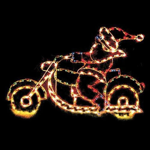 4-1/2' Santa Riding Motorcycle Decoration