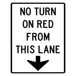 No Turn on Red From This Lane