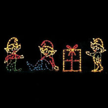 Load image into Gallery viewer, 5' Three Elves with Package Decoration