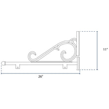 Load image into Gallery viewer, S Scroll Decorative Bracket - Black