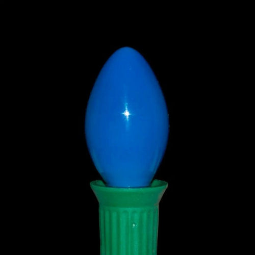 C7 Blue LED Light Bulbs | Smooth Opaque | PK-25