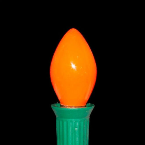 C7 Orange LED Light Bulbs | Smooth Opaque | PK-25