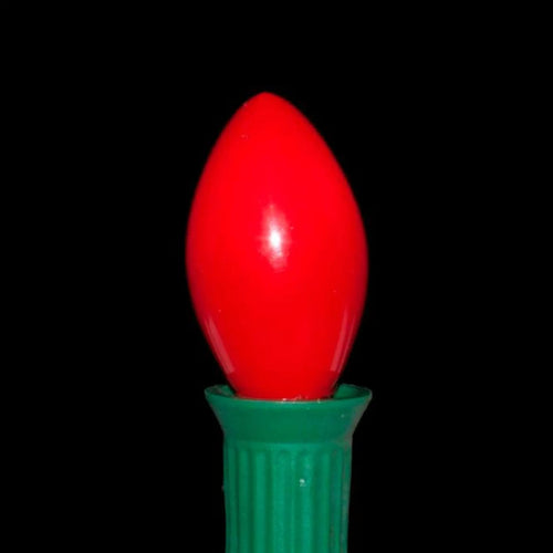 C7 Red Incandescent Light Bulbs | Opaque Ceramic | PK-25