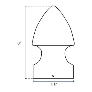 Point Finial for 4" Square Post - Black
