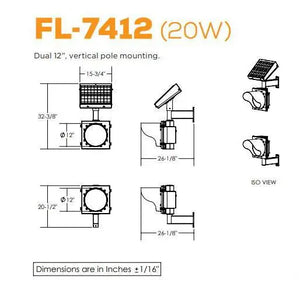 Dual, Vertical Pole Mounting Flashing Beacon | FL-7412