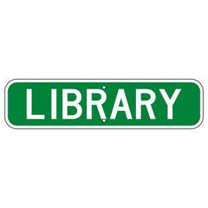 I-8P Library Sign  24"x6"