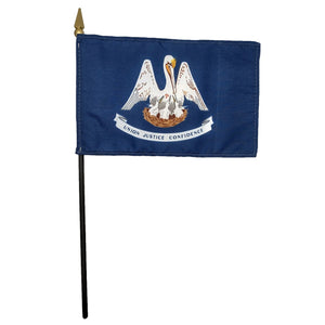 Louisiana State Desk Flag with Staff 4"x6"