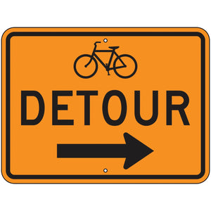 M4-9CR Bicycle Detour Right Sign 30"x24"