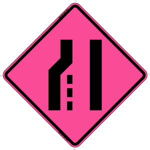 W4-2R Merge Right - Roll-Up Sign