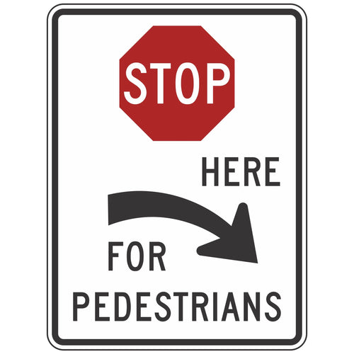 R1-5CR Stop Here For Pedestrians Sign 36