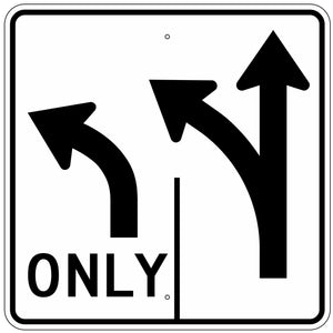R3-8L Double Turn Left Sign 30"X30"