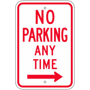 R7-1R No Parking Any Time Sign 12"X18"