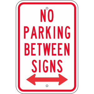 R7-12D No Parking Between Signs Sign 12"X18"