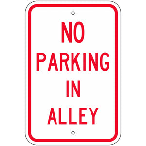 R7-212 No Parking In Alley Sign 12"X18"