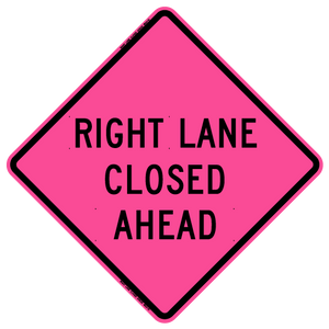 W20-5 Right Lane Closed Ahead - Roll Up Sign