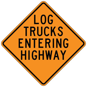 Log Trucks Entering Highway - Roll-Up Sign