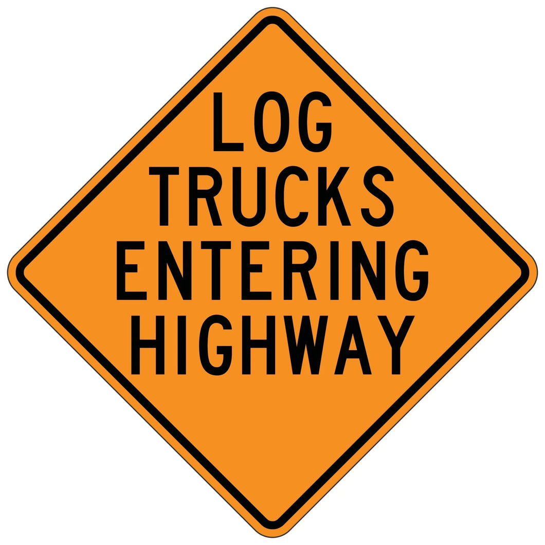 Log Trucks Entering Highway - Roll-Up Sign