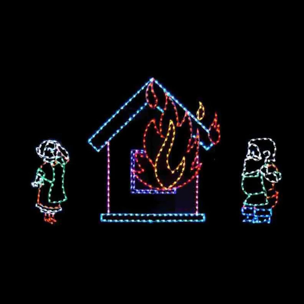 She Shed Scene with Santa & Mrs. Claus Lighted Yard Decoration