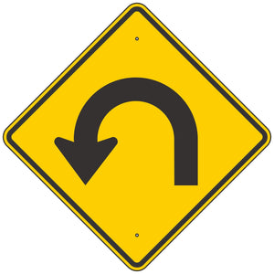 W1-11L Left Hairpin Curve Sign 30"X30"