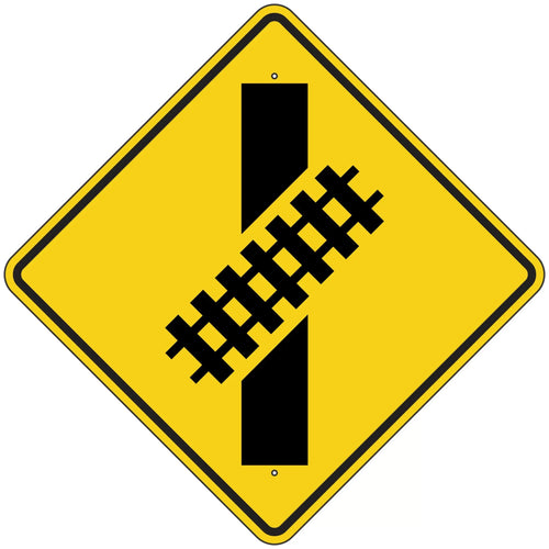 W10-12 Highway Rail Grade Skewed Crossing Sign