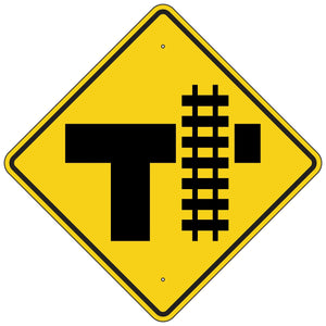 W10-4R Railroad Crossing Advanced Warning Symbol Sign 36"X36"