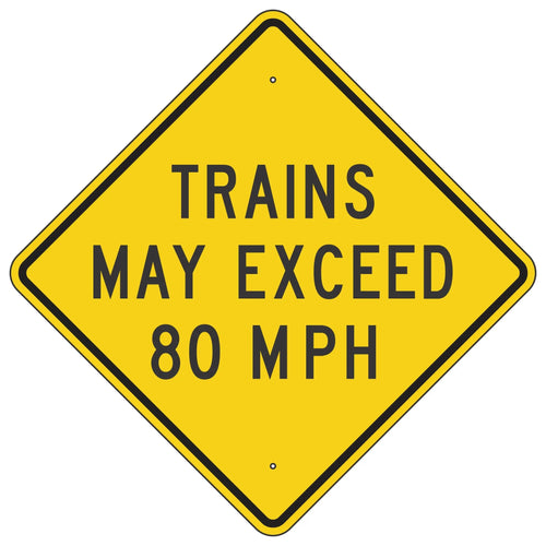 W10-8 Trains May Exceed XX MPH Sign 36