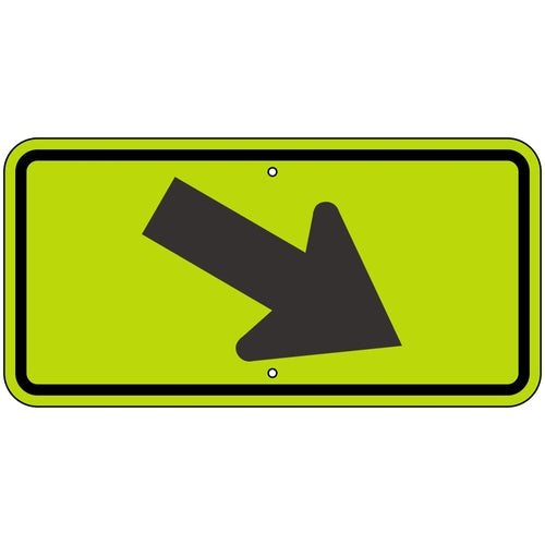 W16-7PR Right Diagonal Arrow Sign