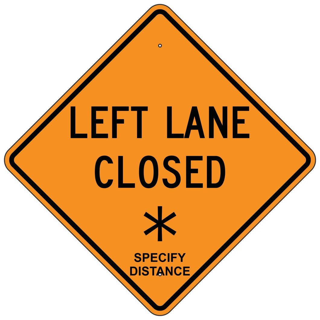 W20-5L Left Lane Closed XX Sign