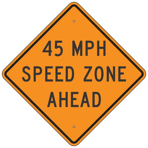 W3-5A XX MPH Speed Zone Ahead Sign