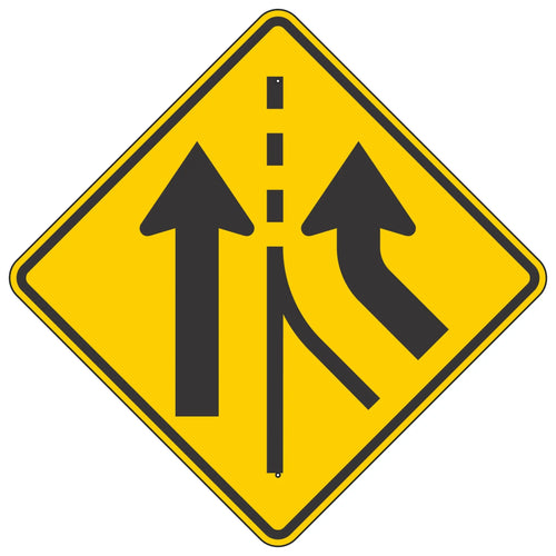W4-3R Added Lane Sign