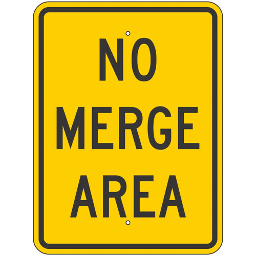 W4-5P No Merge Area Sign