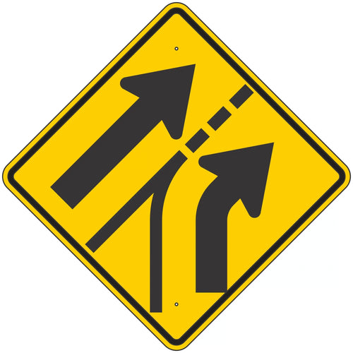 W4-6 Entering Roadway Added Lane Sign