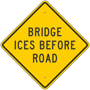 W8-13 Bridge Ices Before Road Sign