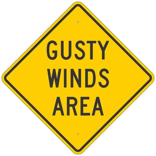 W8-21 Gusty Winds Area Sign