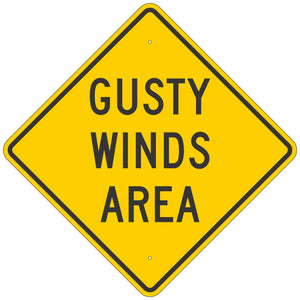 W8-21 Gusty Winds Area Sign