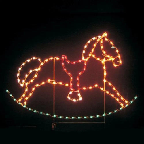 8' Rocking Horse Lighted Yard Decoration