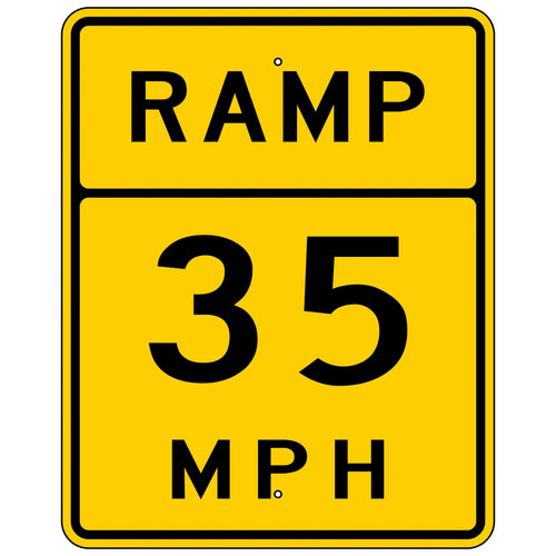 W13-3 Advisory Ramp Speed Sign