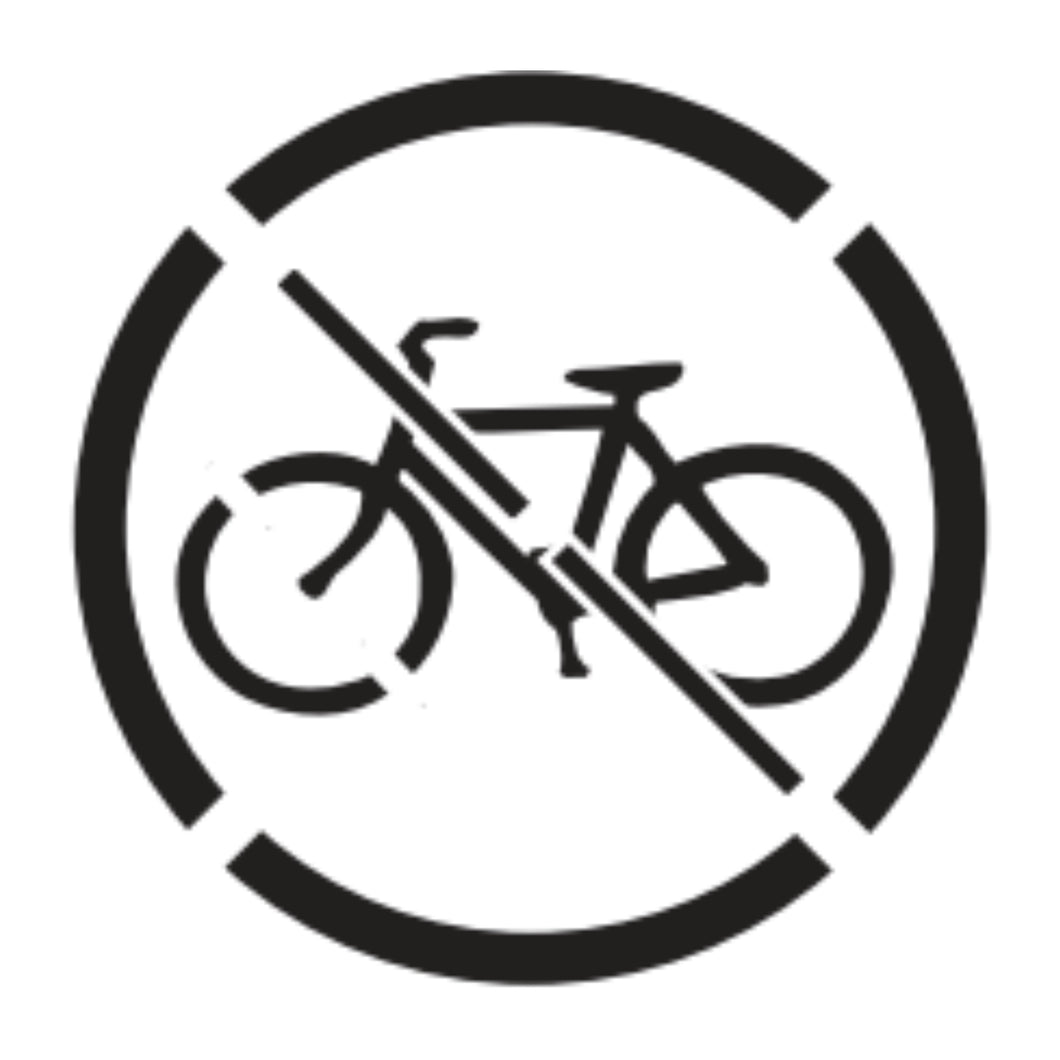 126B- No Bicycle Symbol Stencil- 42