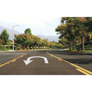 3869-125 Mills Preformed Thermoplastic Symbol - U-Turn Arrow Left- 10' x 7'6"