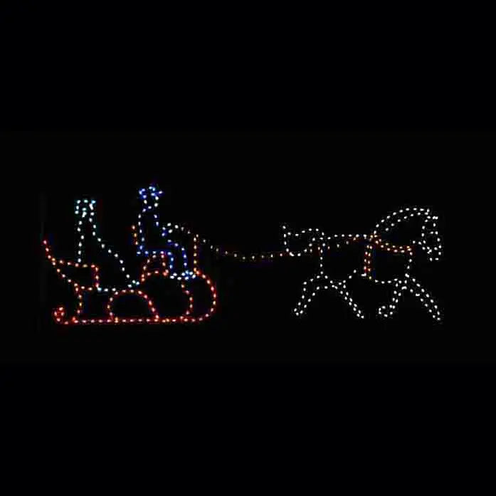 6' Classic Yuletide Sleigh & Horse Animated Yard Decoration