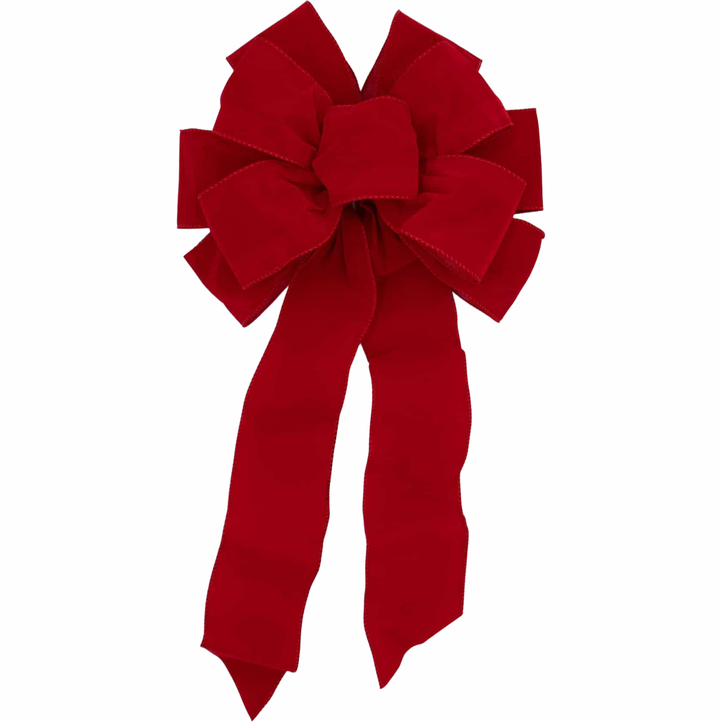 Red Velvet 11 Loop Deluxe Wired Bow