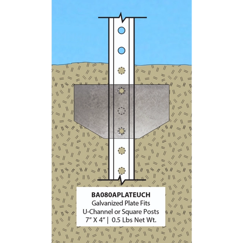 Anchor Plate for U-Channel Post