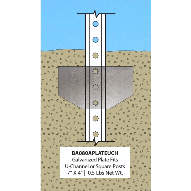 Anchor Plate for U-Channel Post