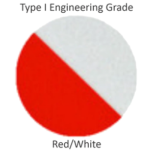 Pre-Striped Barricade Sheeting - Red/White - EG Type I - 7" x 50yd Roll