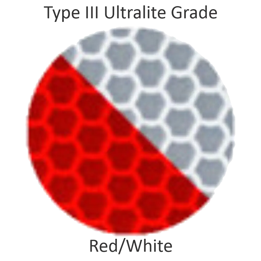 Pre-Striped Barricade Sheeting - Red/White - High Intensity - 7