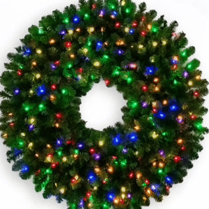 36" Pine Wreath Commercial Grade LED -Multi-Color | PK-2