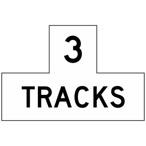R15-2P 3 Tracks Railroad Sign 27"x18"