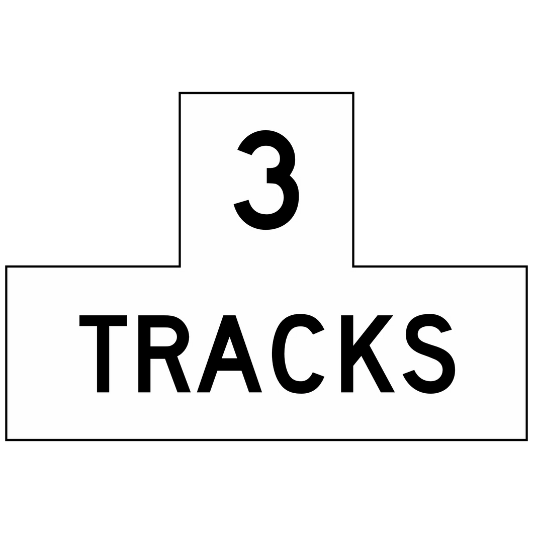 R15-2P 3 Tracks Railroad Sign 27