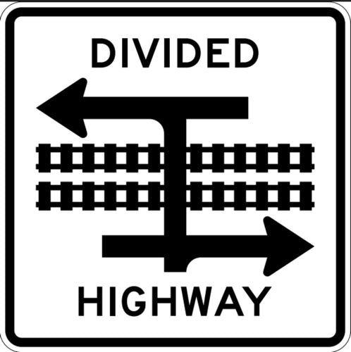 R15-7A Light Rail Divided Highway Sign 24