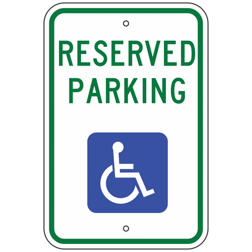 R7-8 Reserved Parking with Handicap Symbol Sign 12